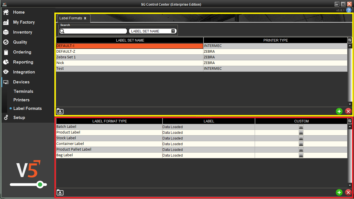 Label Formats Control Center Guide, V5 Traceability