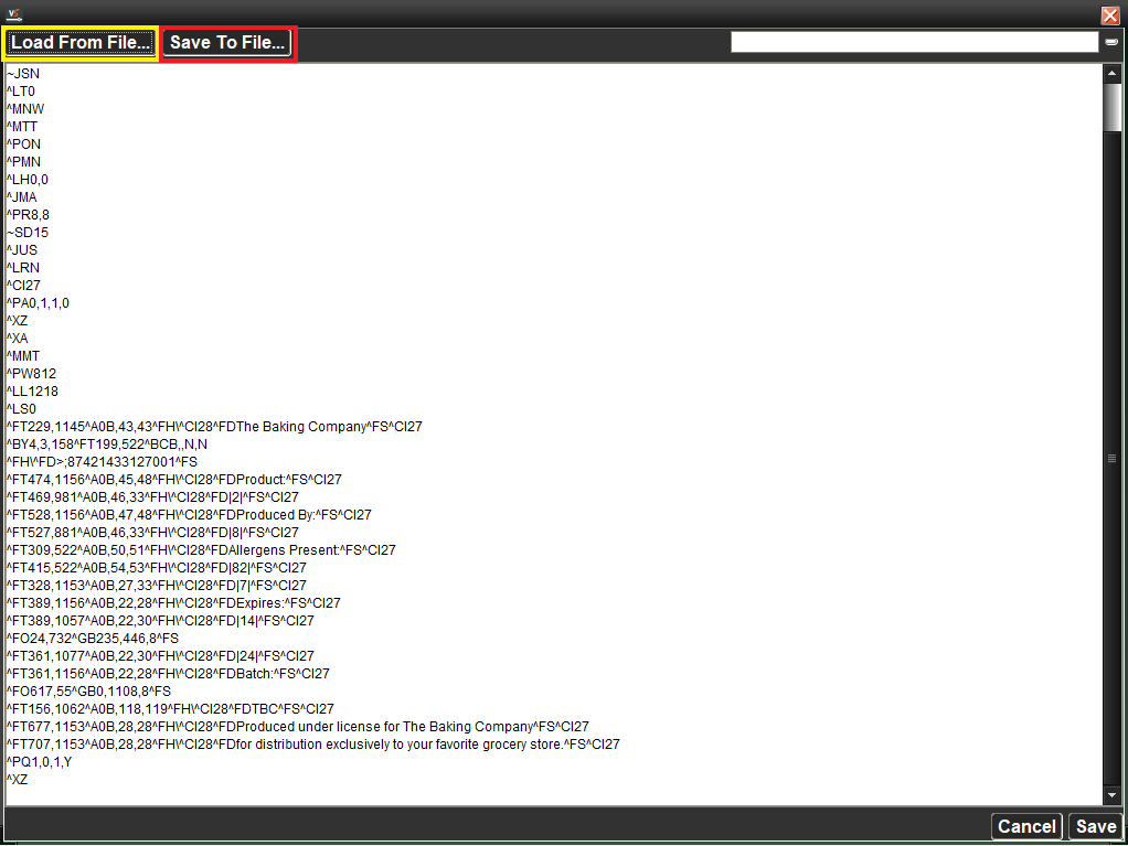 Label Formats - Control Center Guide, V5 Traceability