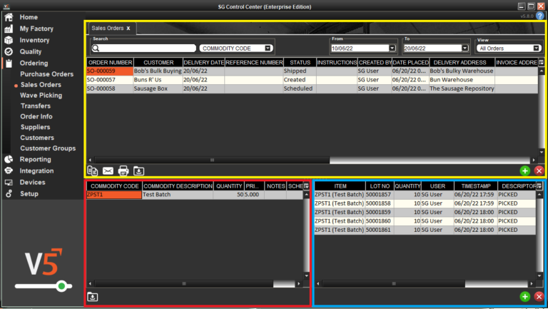 Sales Orders - Control Center Guide, V5 Traceability