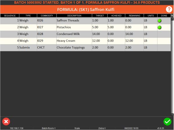 Formula Information - Terminal Guide, V5 Traceability