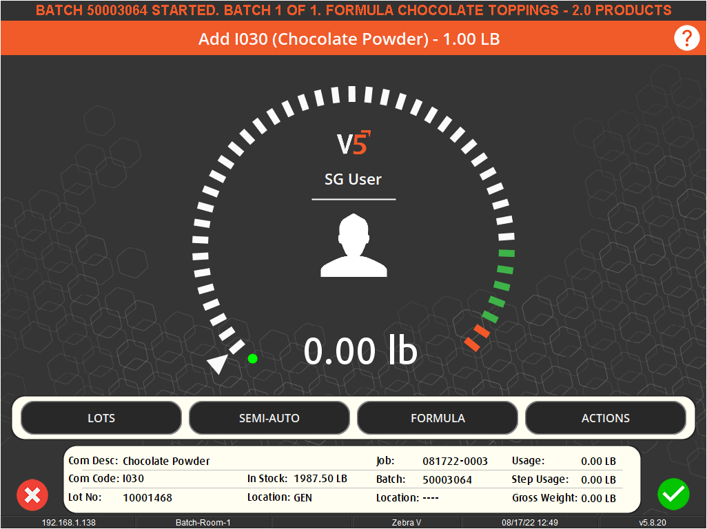 Formula Step Terminal Guide, V5 Traceability