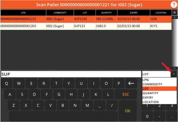 Pallet Select - Terminal Guide, V5 Traceability