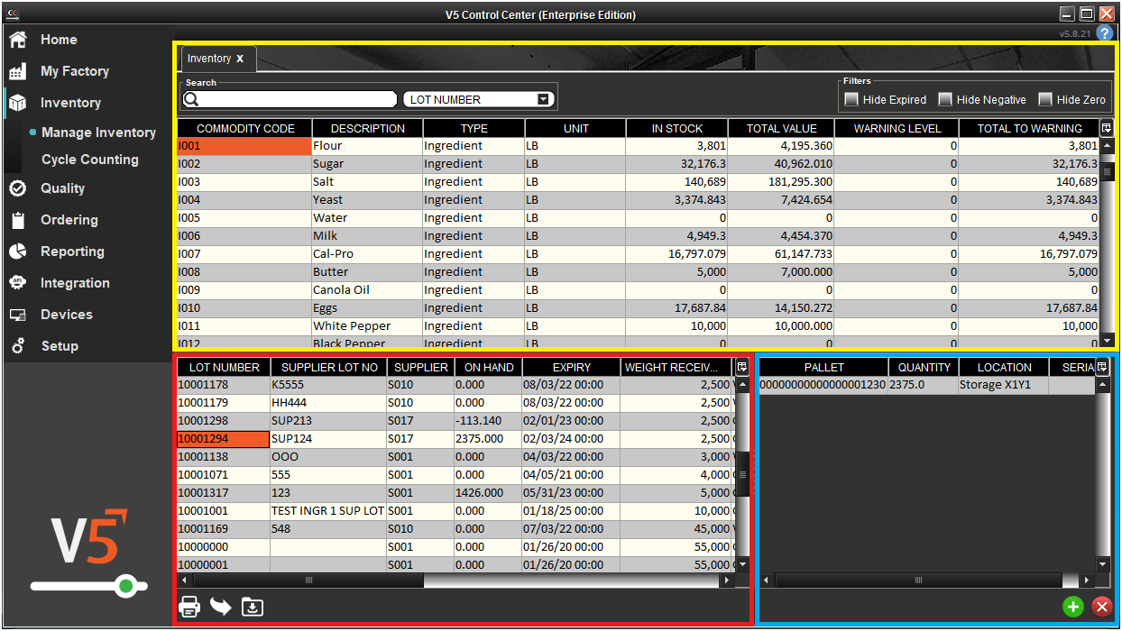 Manage Inventory Control Center Guide, V5 Traceability